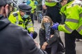 KENNINGTON, LONDON/ENGLAND - 5 September 2020: Extinction Rebellion protester being arrested